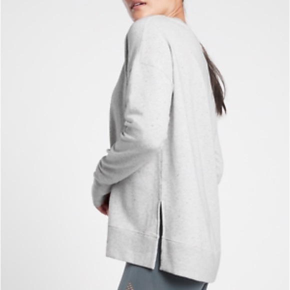 Athleta Balance Crew Neck Sweatshirt Gray/Multi Dot - Picture 2 of 7